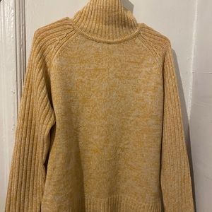 yellowish turtle neck sweater